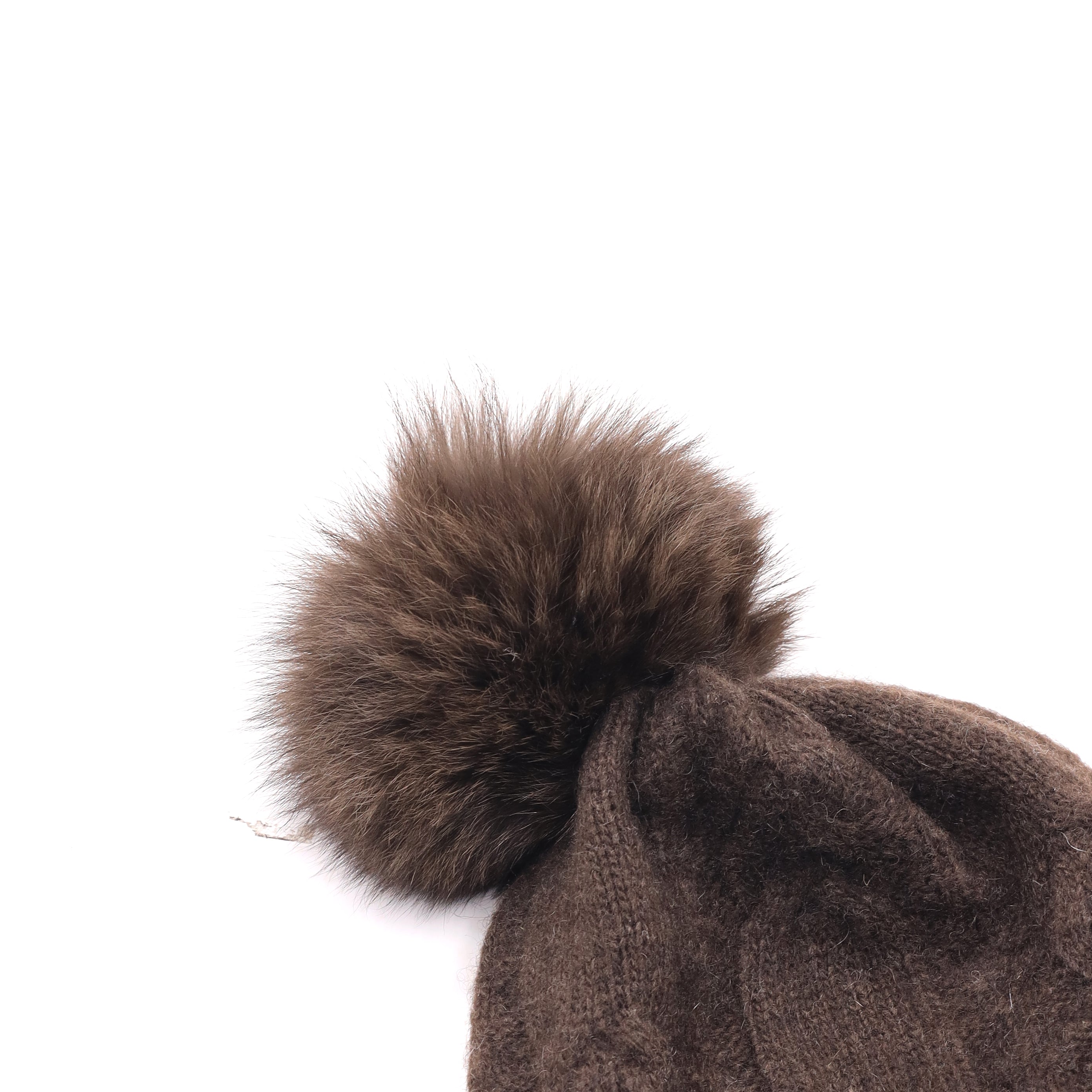 Yak Down Cable Knitted Hat Unisex Pure Yak Down Ear Flap Hat Pom pom Hat