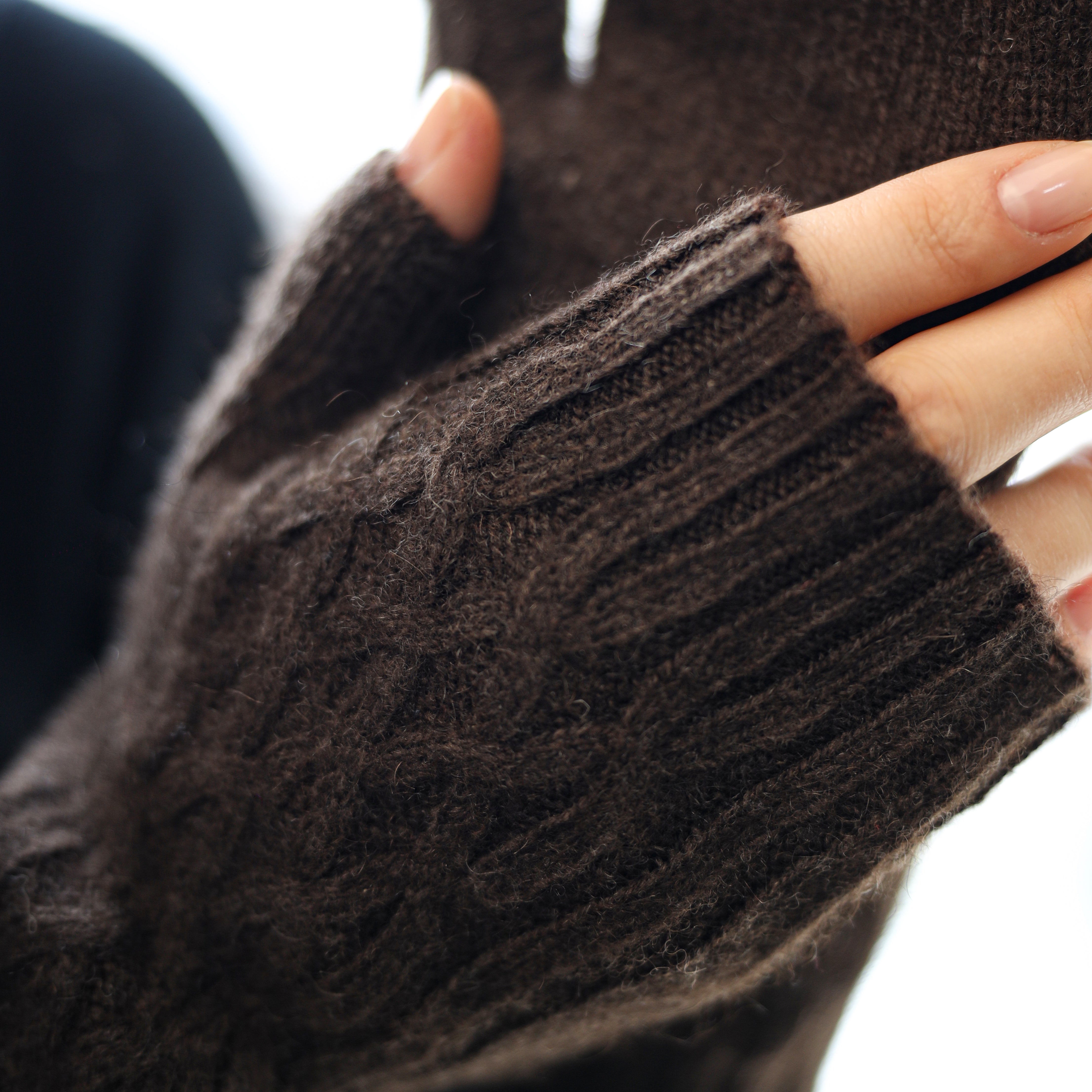 Yak Wool Fingerless Glove Wrist Warmer Fingerless Mittens