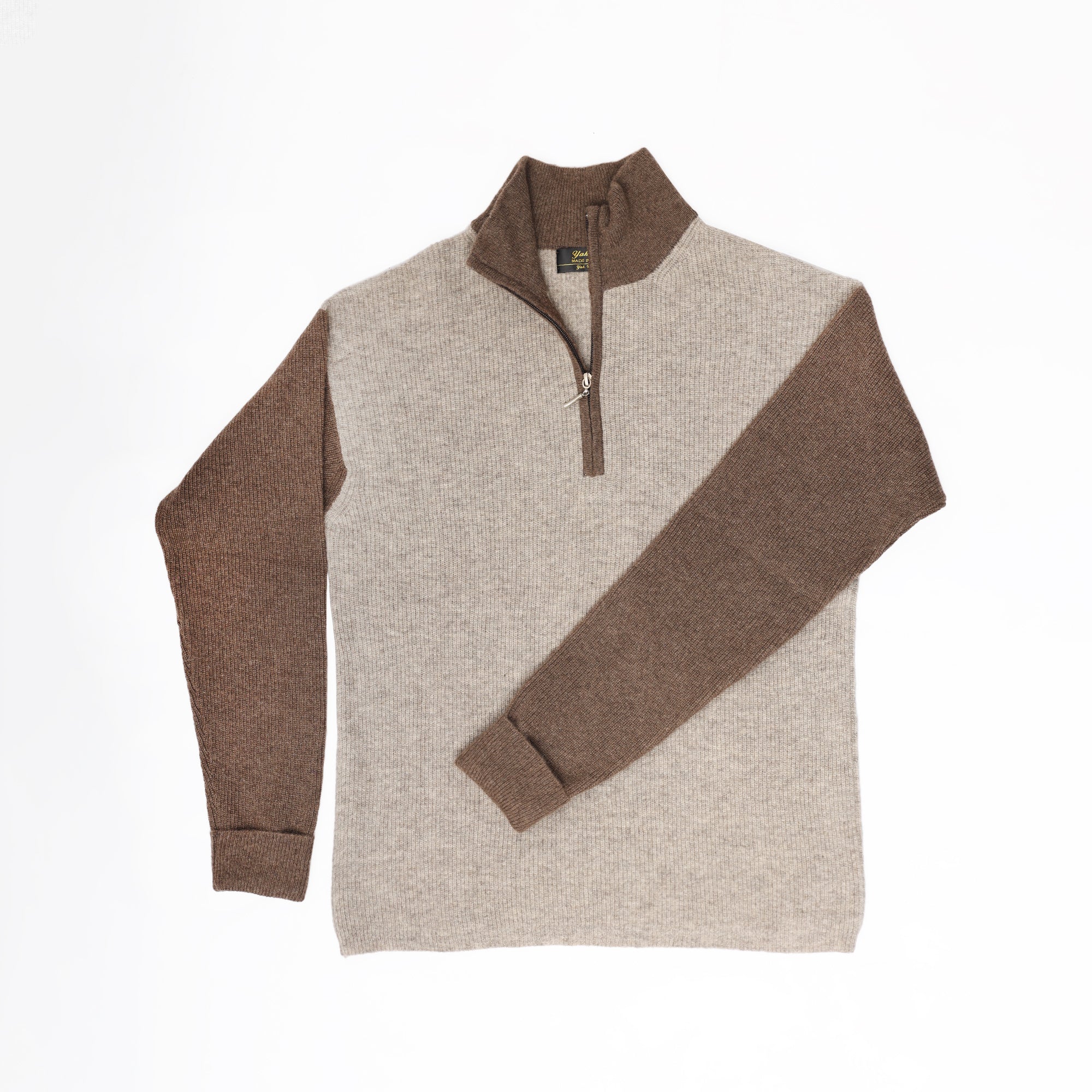 Men’s Yak Wool Half Zip High Neck Jumper Warm Breathable Timeless