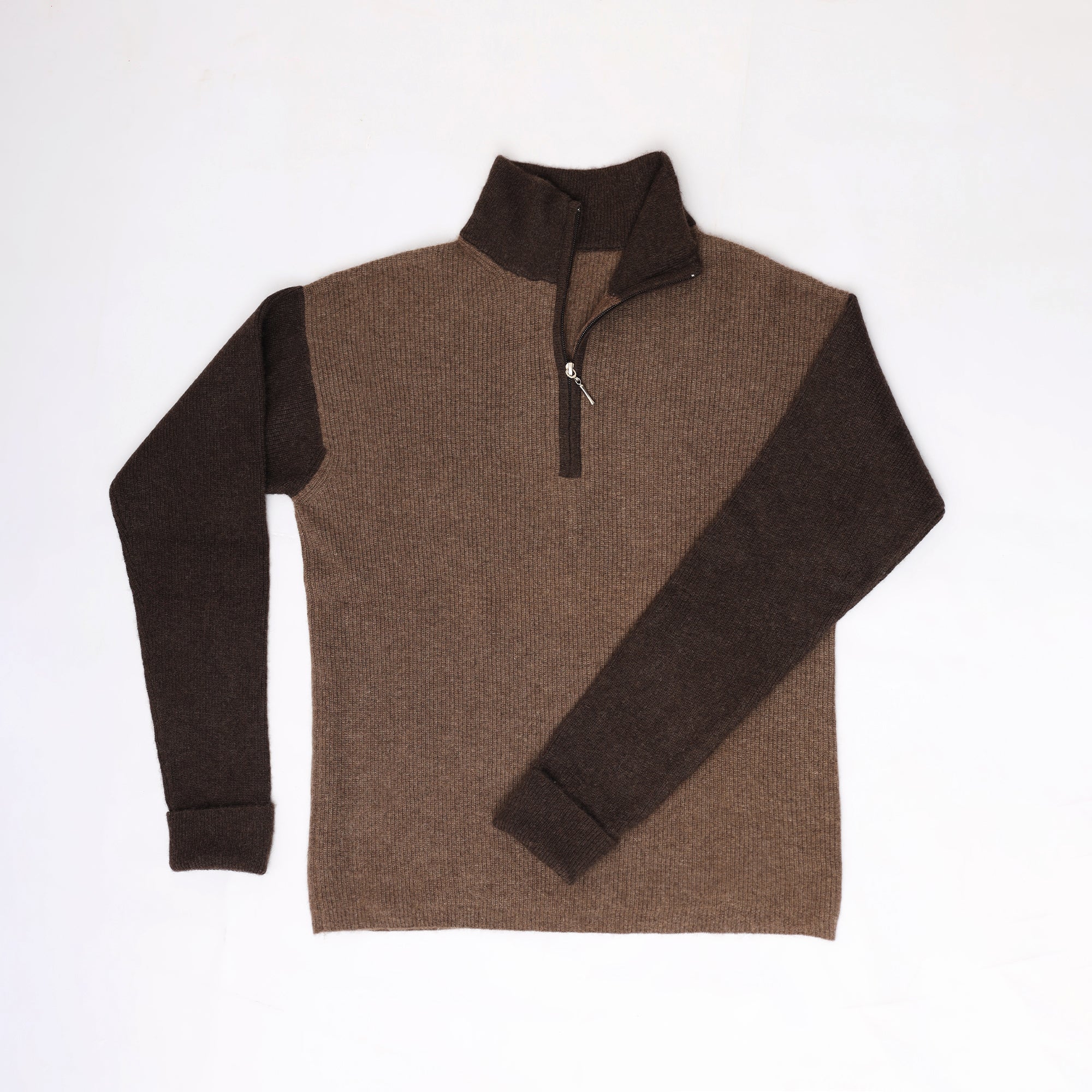 Men’s Yak Wool Half Zip High Neck Jumper Warm Breathable Timeless