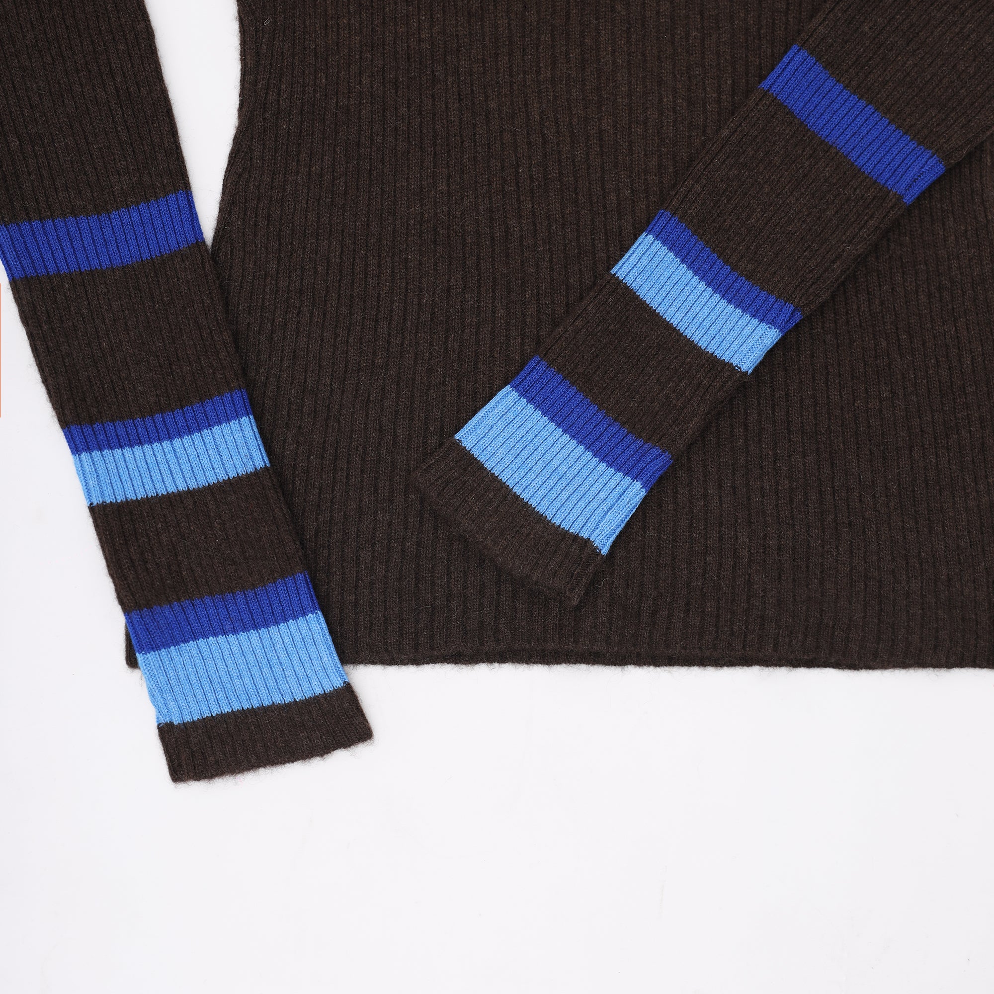 Mongolian Yak Wool Sweater Cozy High Neck Pullover Soft Insulating Unique Contrast Sleeves