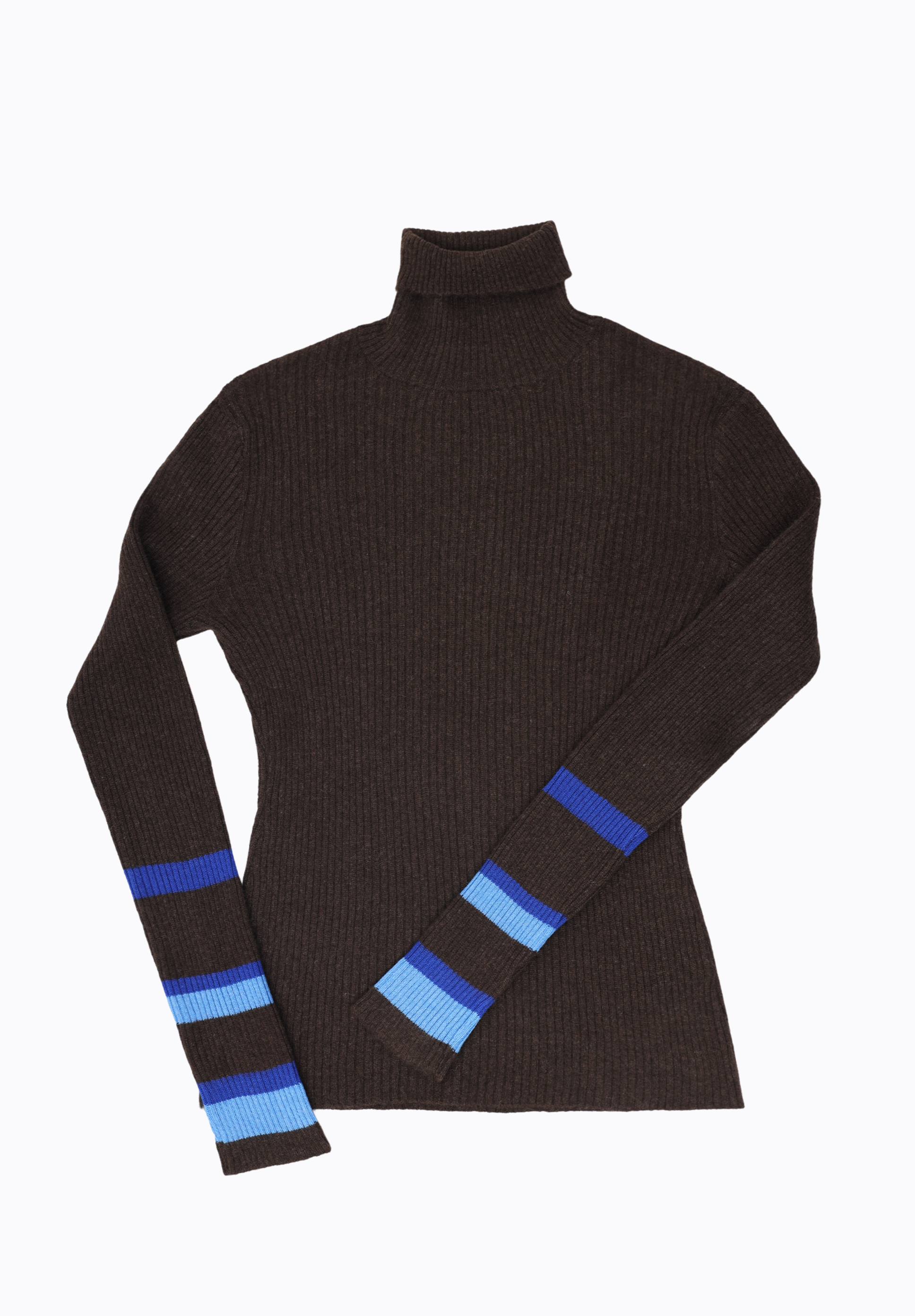 Mongolian Yak Wool Sweater Cozy High Neck Pullover Soft Insulating Unique Contrast Sleeves