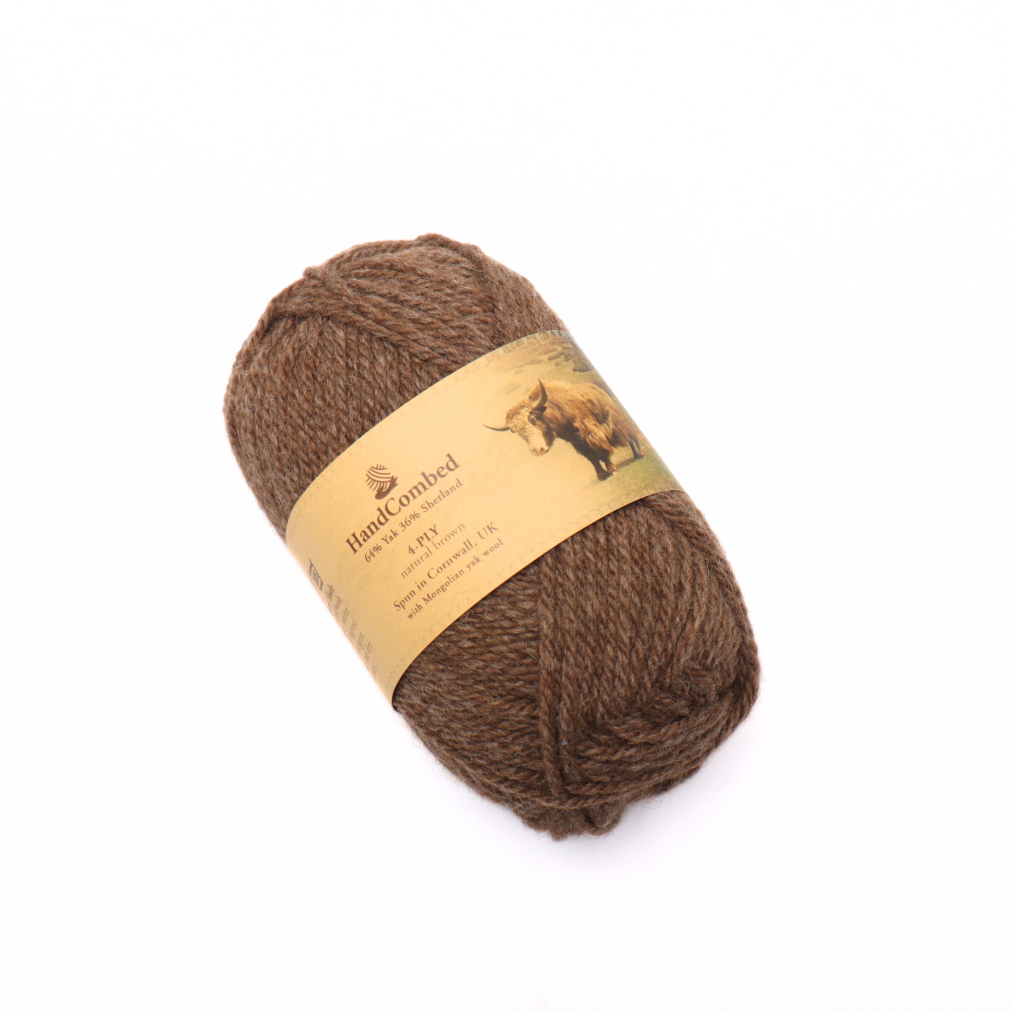 Natural 4-Ply Yarns Yak Wool Yak Wool Blend Yarn Natural & Sustainable Dark Brow/Natural Brown
