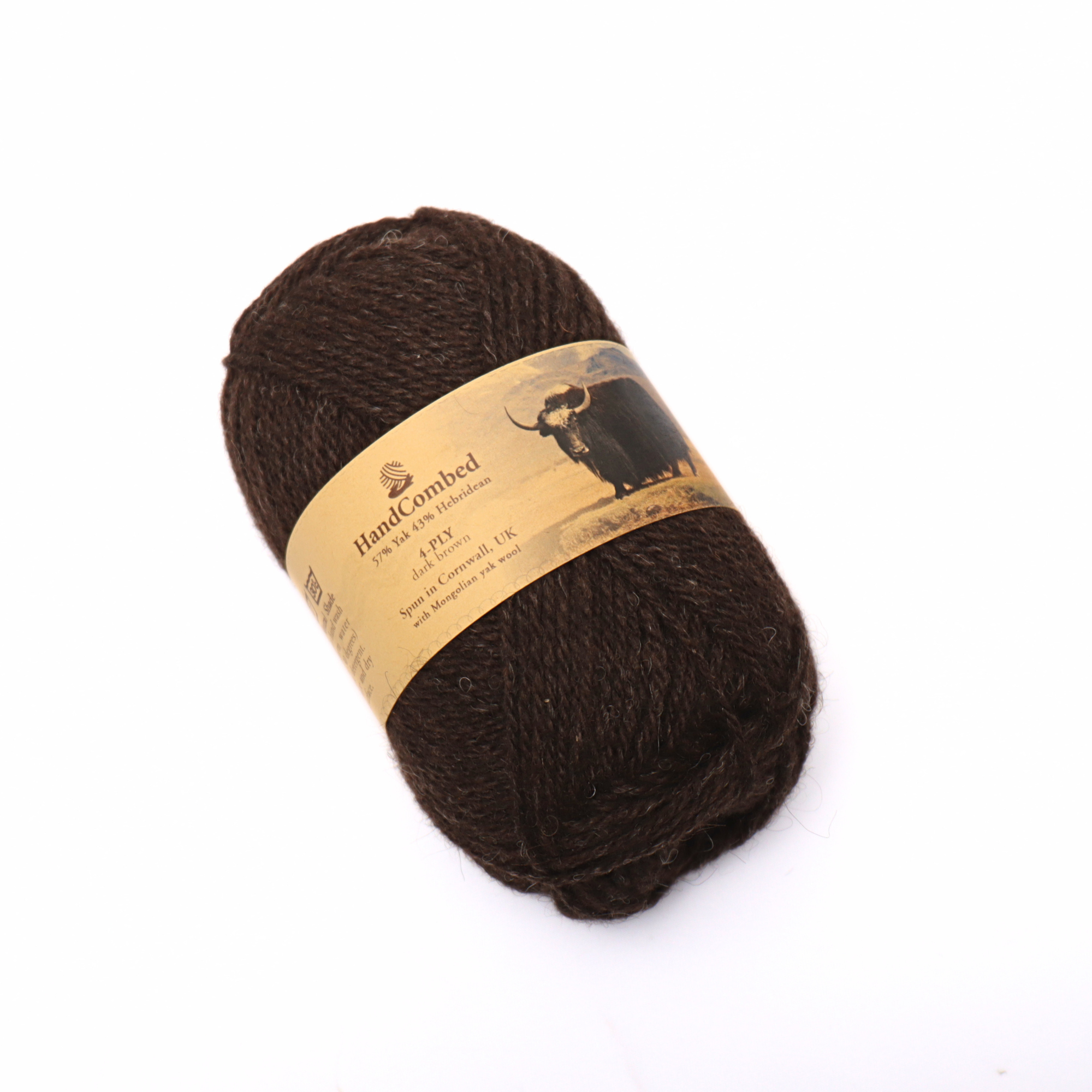 Natural 4-Ply Yarns Yak Wool Yak Wool Blend Yarn Natural & Sustainable Dark Brow/Natural Brown
