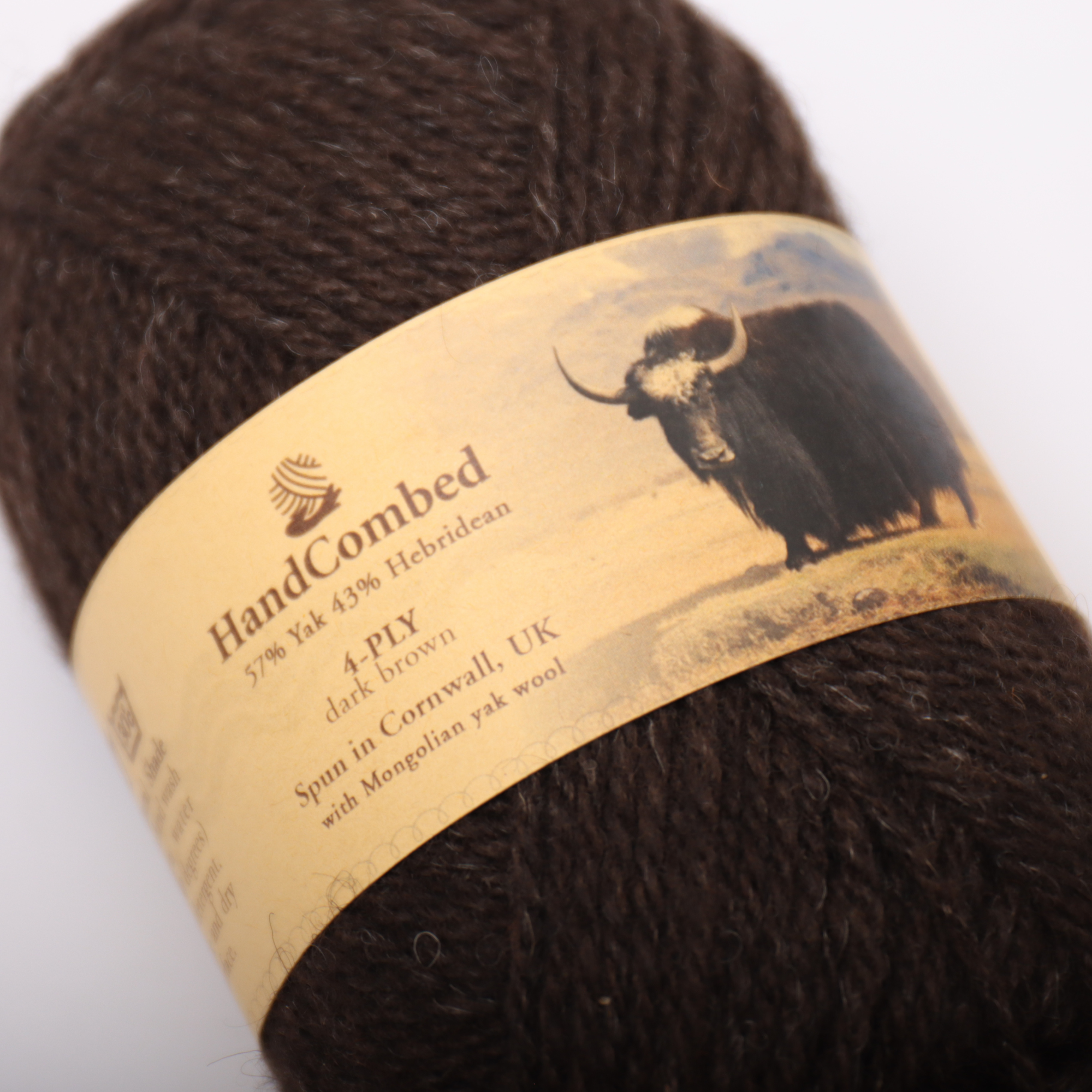 Natural 4-Ply Yarns Yak Wool Yak Wool Blend Yarn Natural & Sustainable Dark Brow/Natural Brown