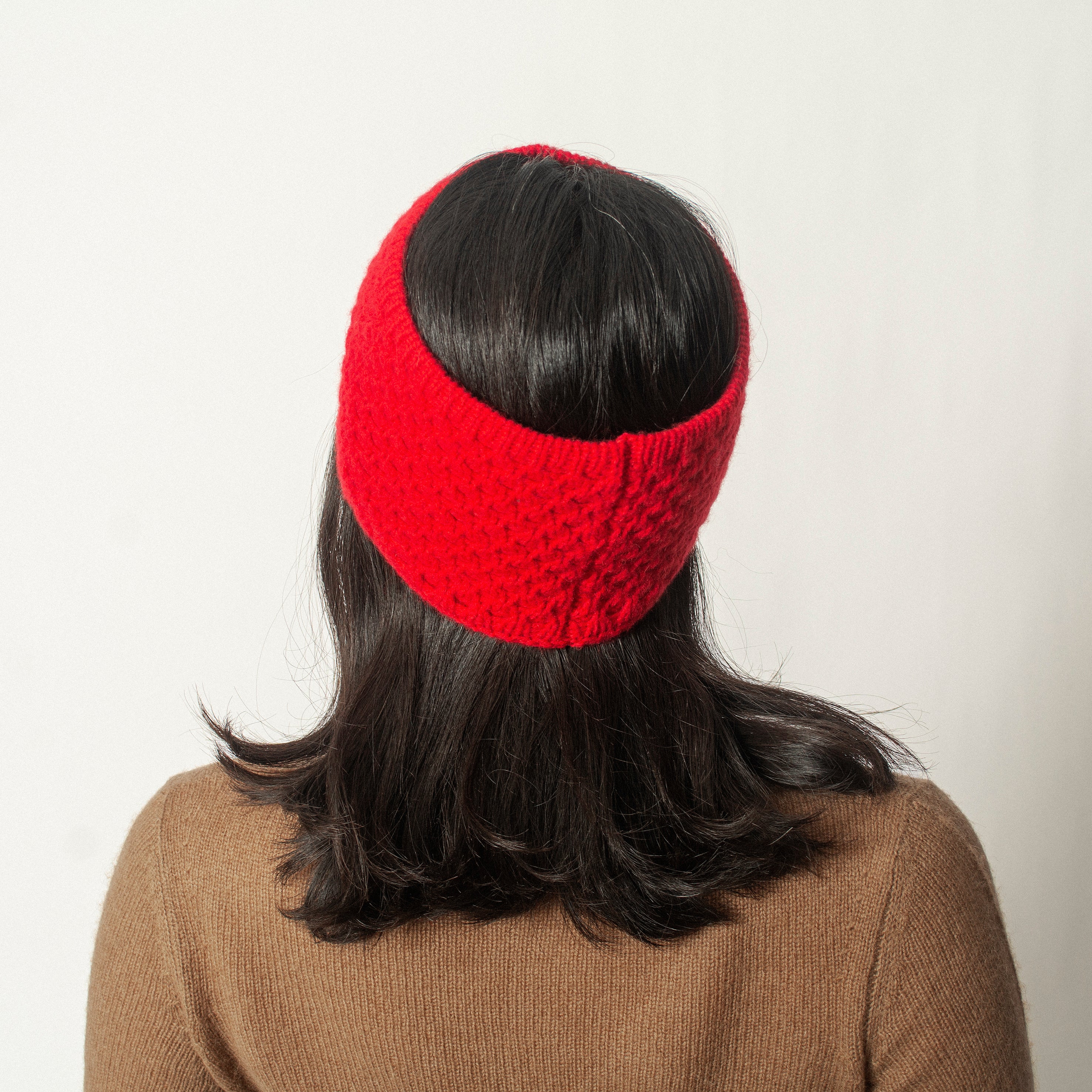 100% Cashmere Red Headband Pure Natural Cashmere Ear Muff Women’s Classic Ear Warmer Cashmere