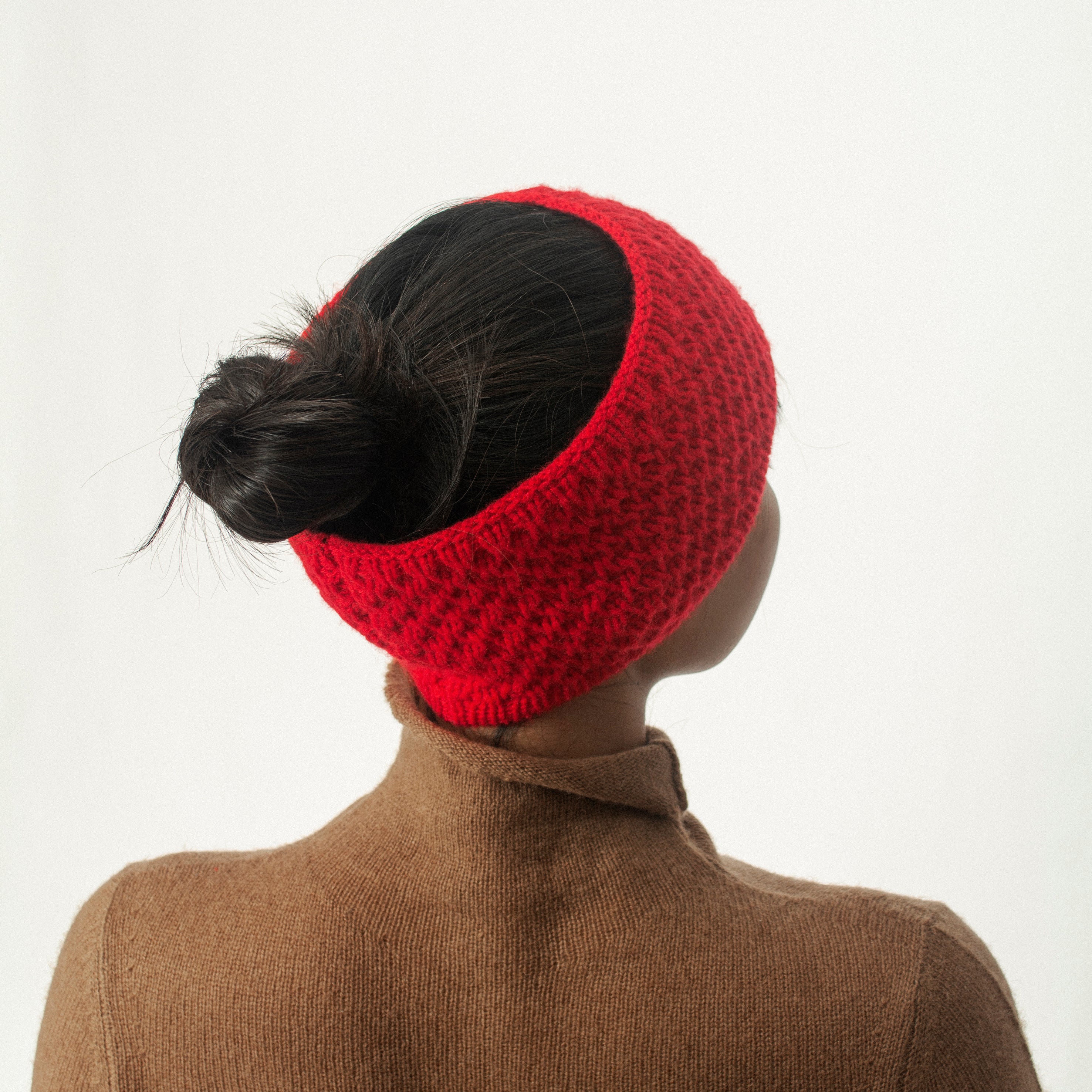 100% Cashmere Red Headband Pure Natural Cashmere Ear Muff Women’s Classic Ear Warmer Cashmere