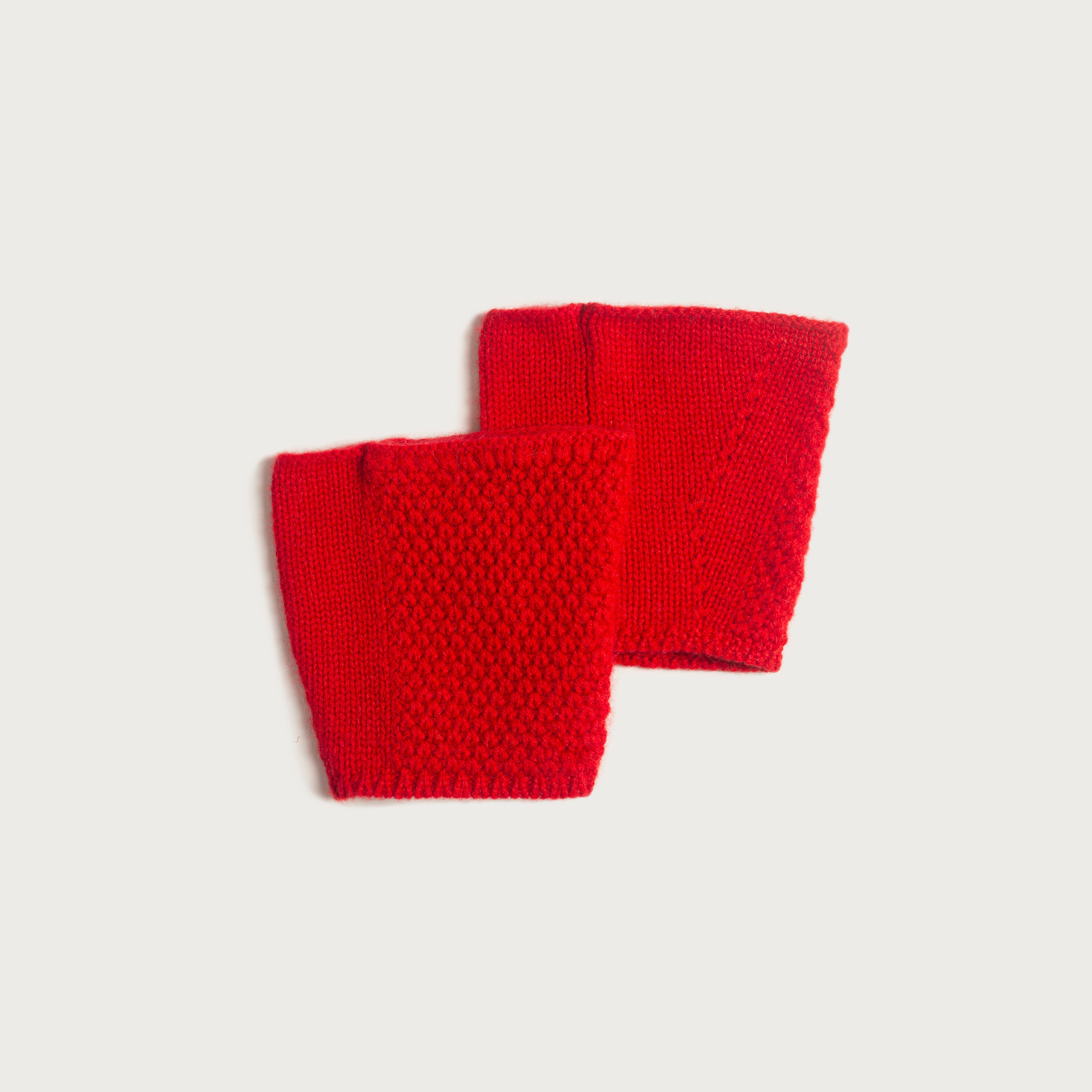 100% Cashmere Handwarmers Made with Cathartic Red Yarn