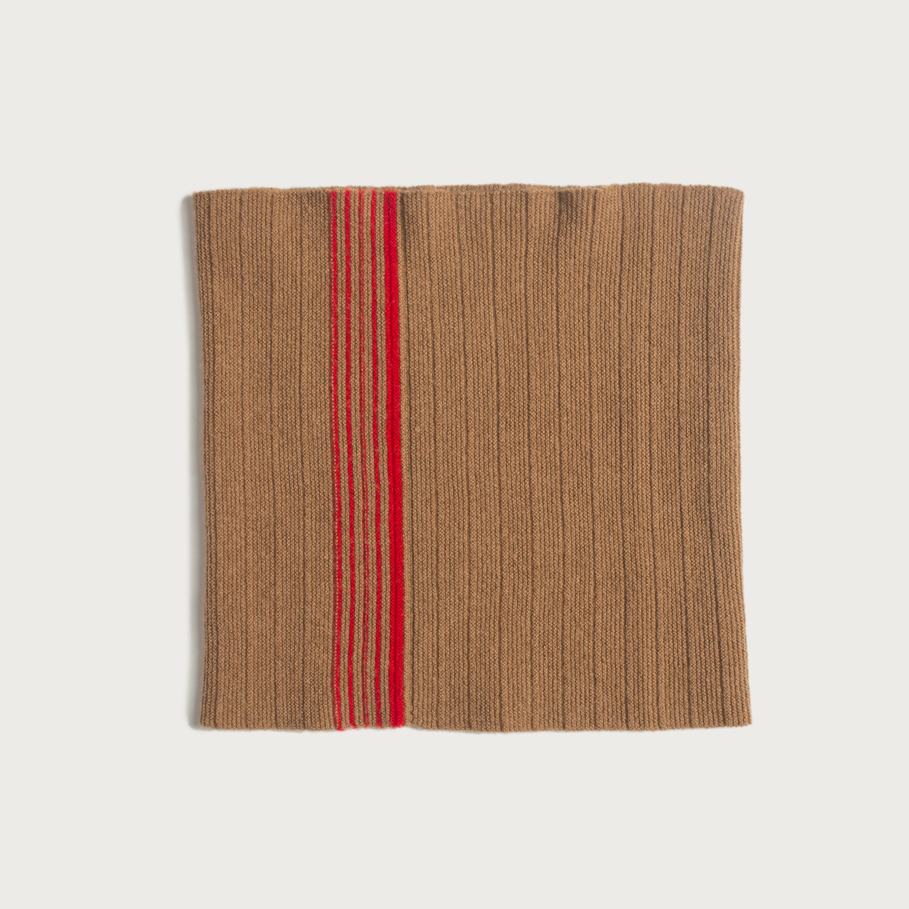 Camel Wool Neck Gaiter with Stripes Ideal for Outdoor Activities