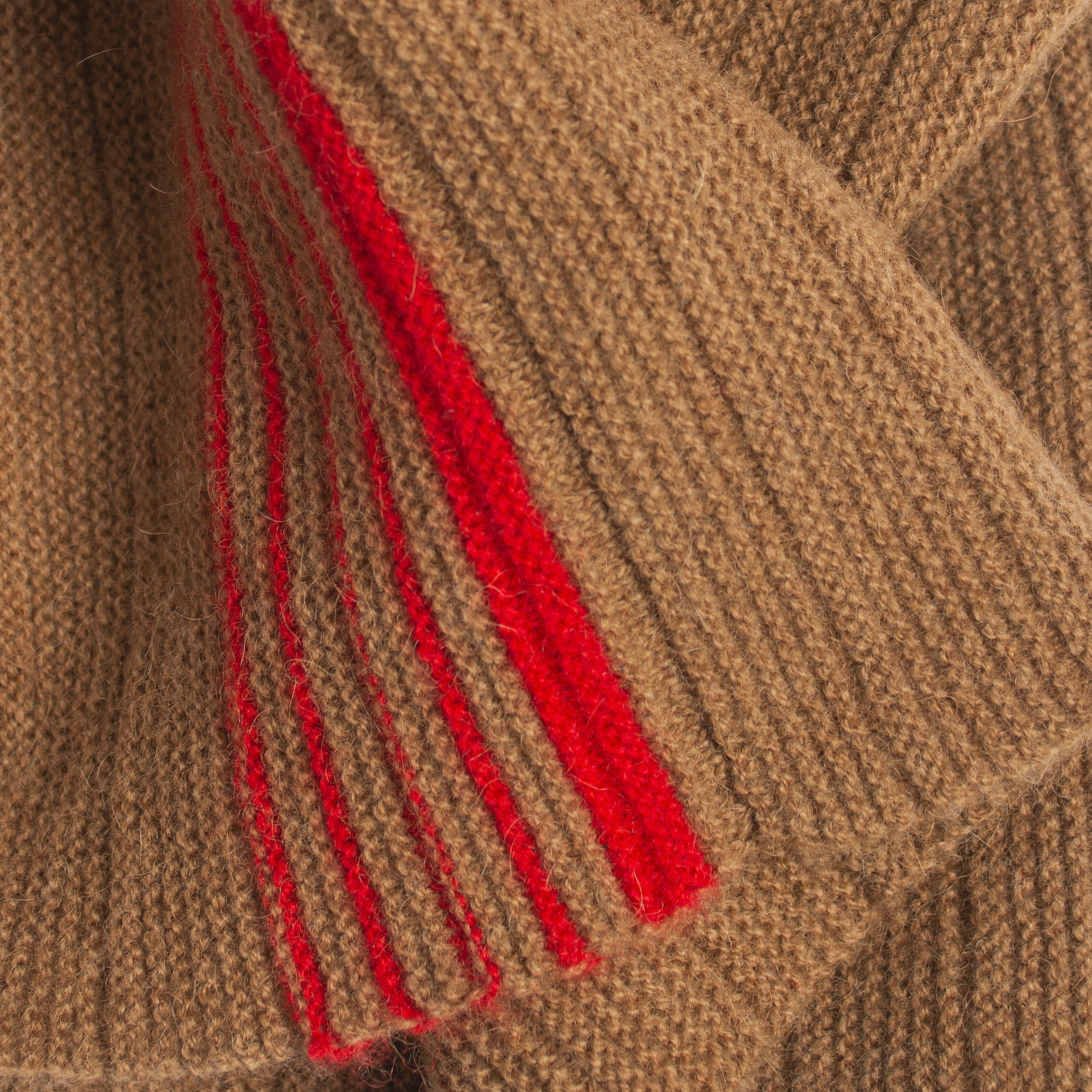 Camel Wool Neck Gaiter with Stripes Ideal for Outdoor Activities