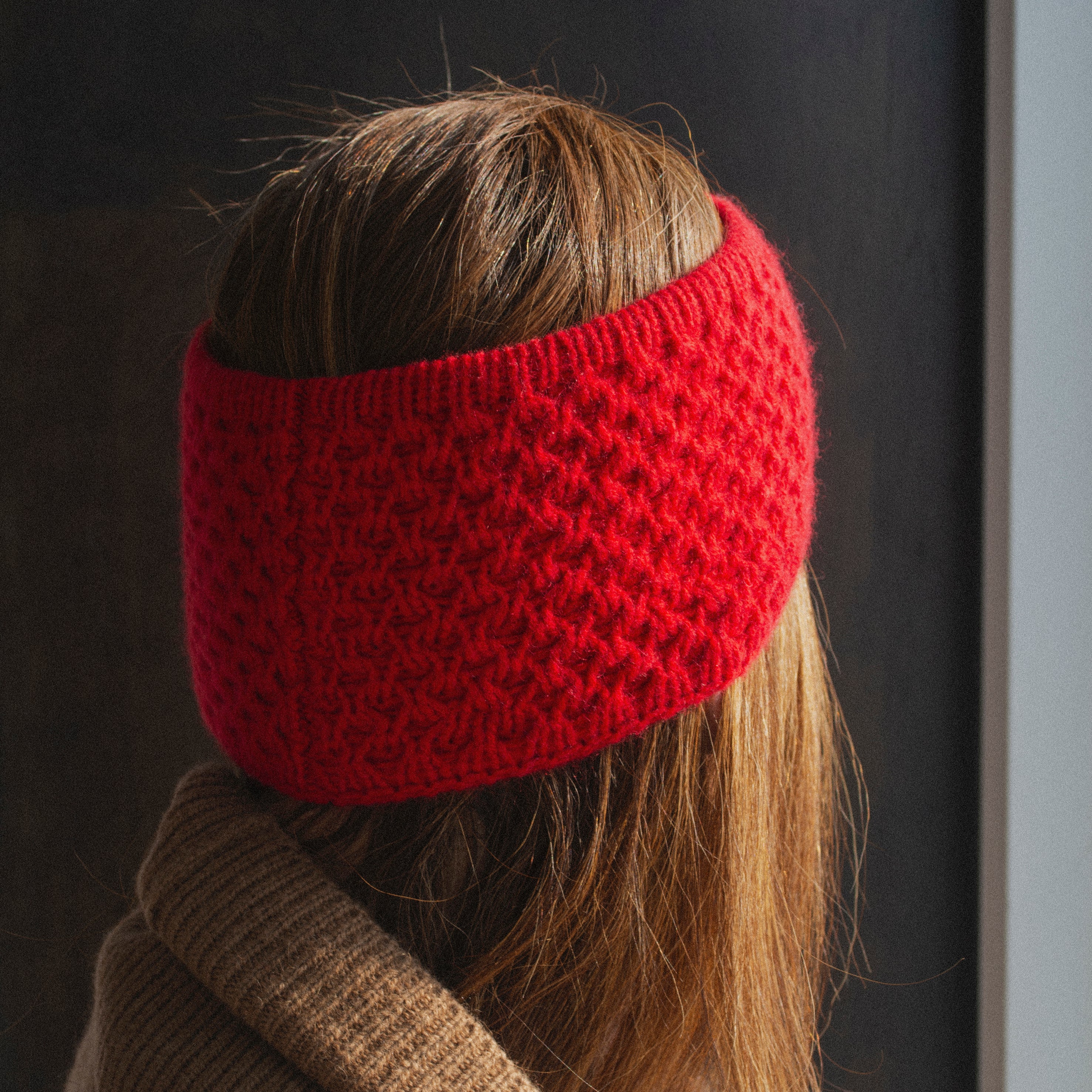 100% Cashmere Red Headband Pure Natural Cashmere Ear Muff Women’s Classic Ear Warmer Cashmere