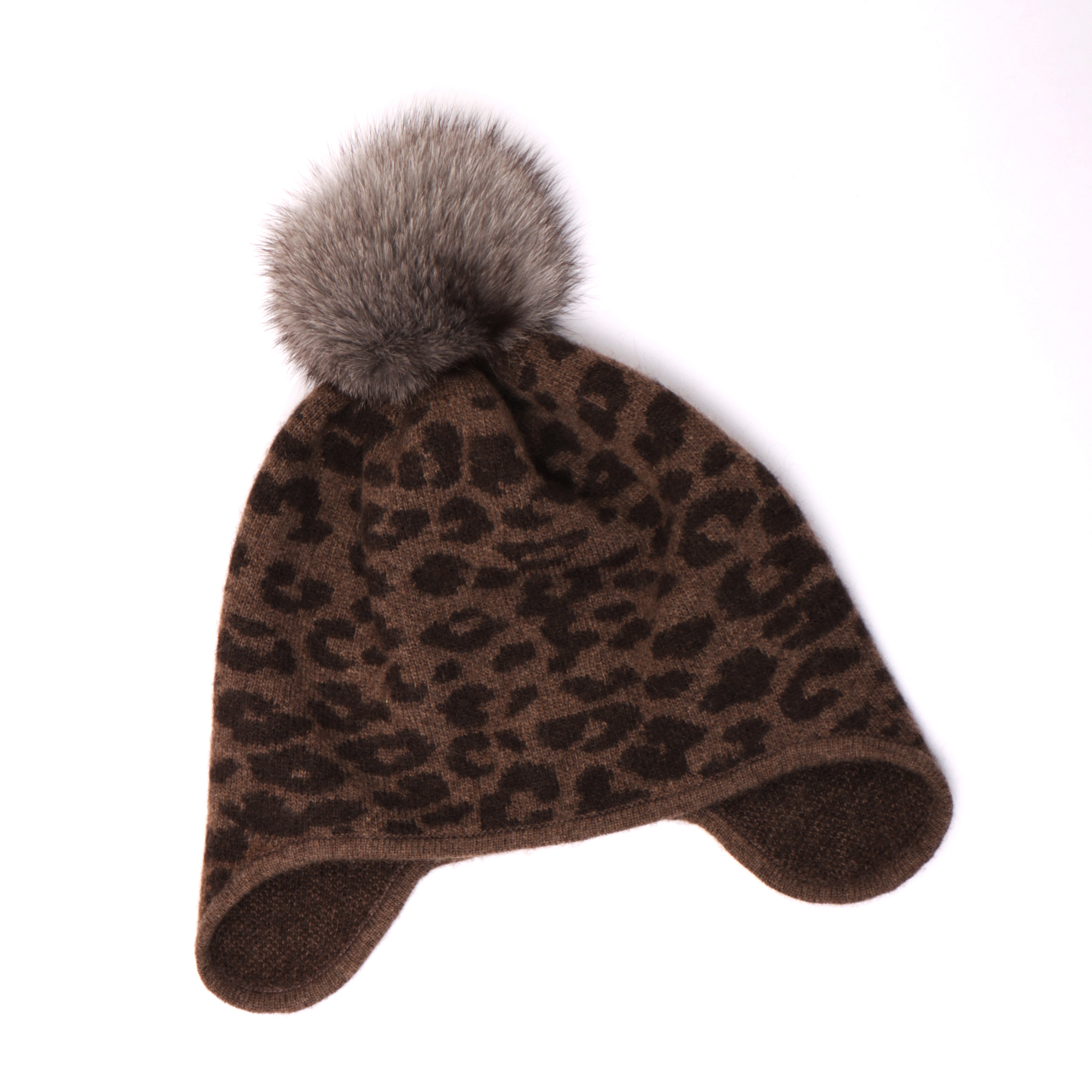 Extra Warm Winter Pom Pom Hat Earflap Mongolian Yak Wool Hat Organic Head Warmer