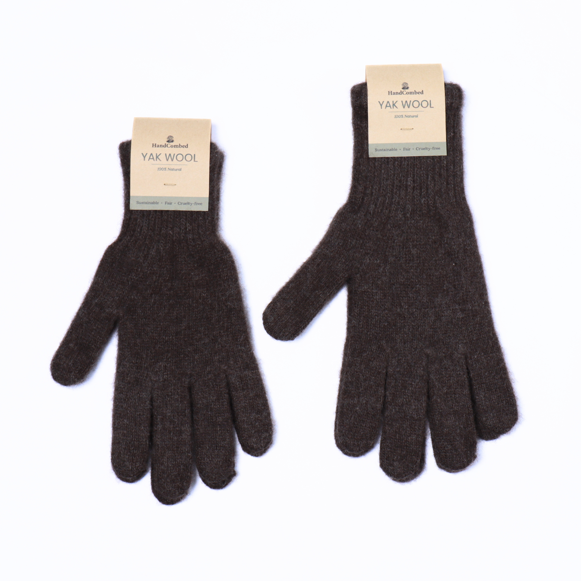 Mongolian Yak Wool Gloves Sustainable Warm 100% Natural Wool