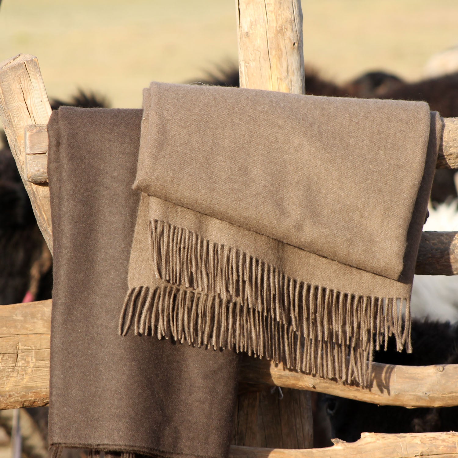 Natural Brown Yak Down Blanket Organic Yak Down Blanket Throw Travel Blanket