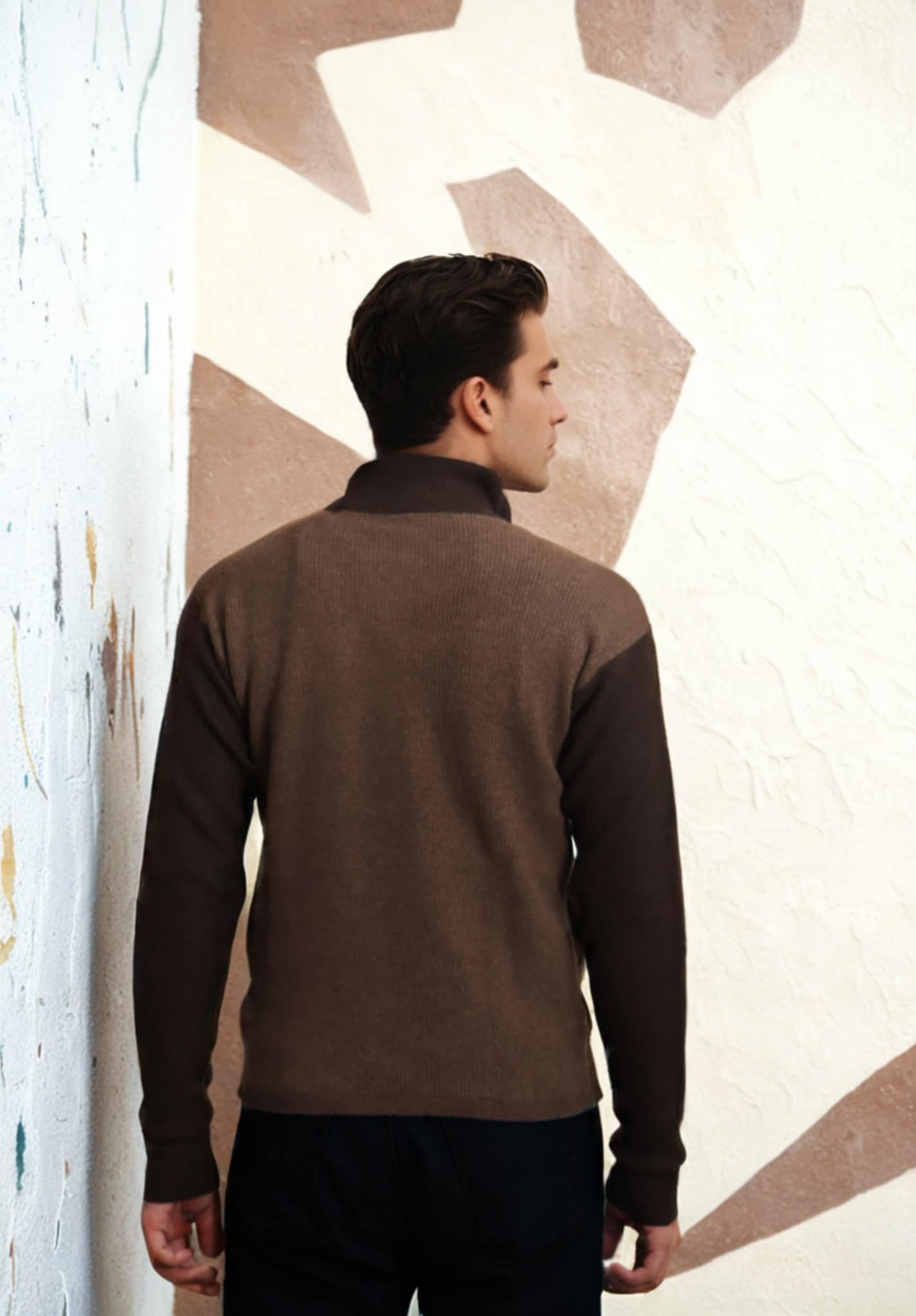 Men’s Yak Wool Half Zip High Neck Jumper Warm Breathable Timeless