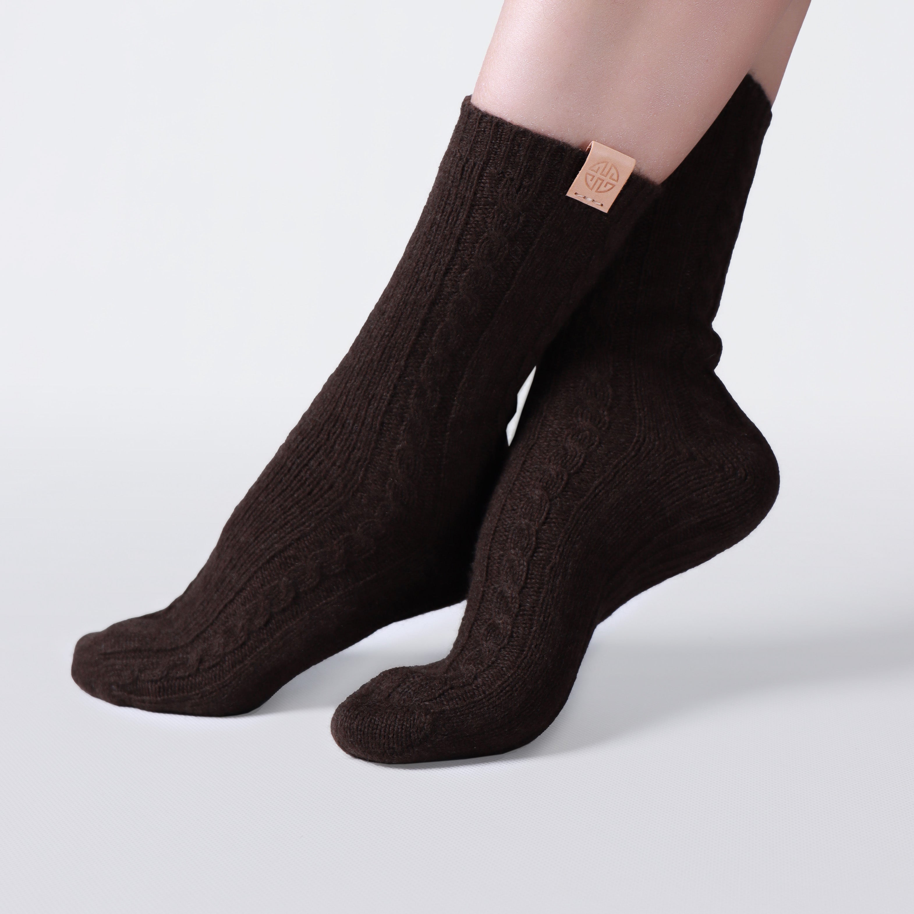 Eco Friendly Yak Wool Donegal Yarn Wool Cable Knit Socks Comfortable Durable