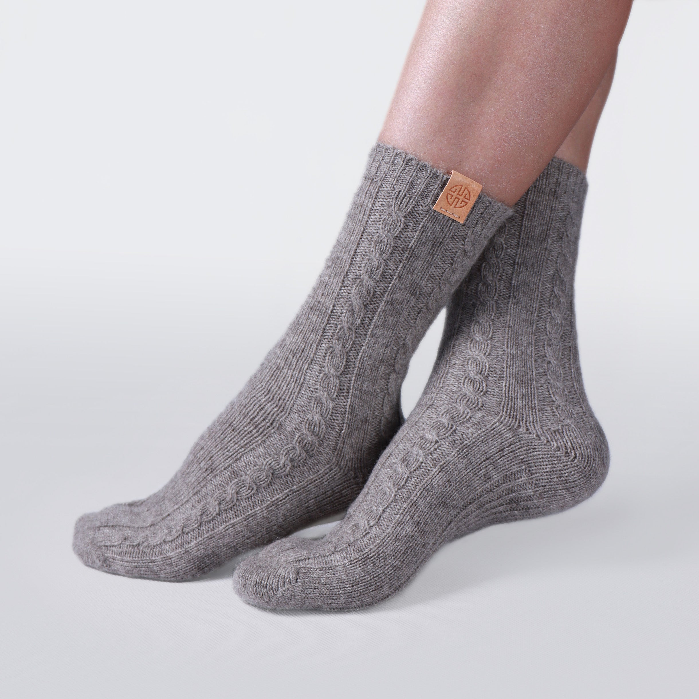 Eco Friendly Yak Wool Donegal Yarn Wool Cable Knit Socks Comfortable Durable