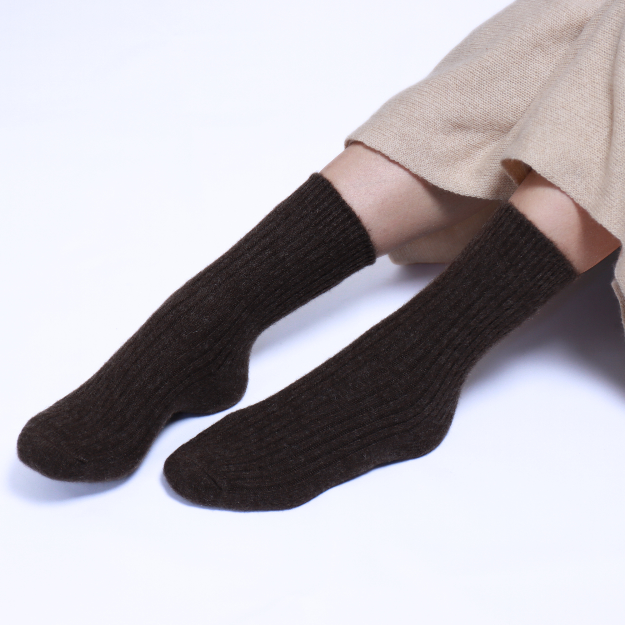 Natural Yak Wool Bed Socks 100% Mongolian Pure Yak Down Home Socks Winter Warm Lounge Socks