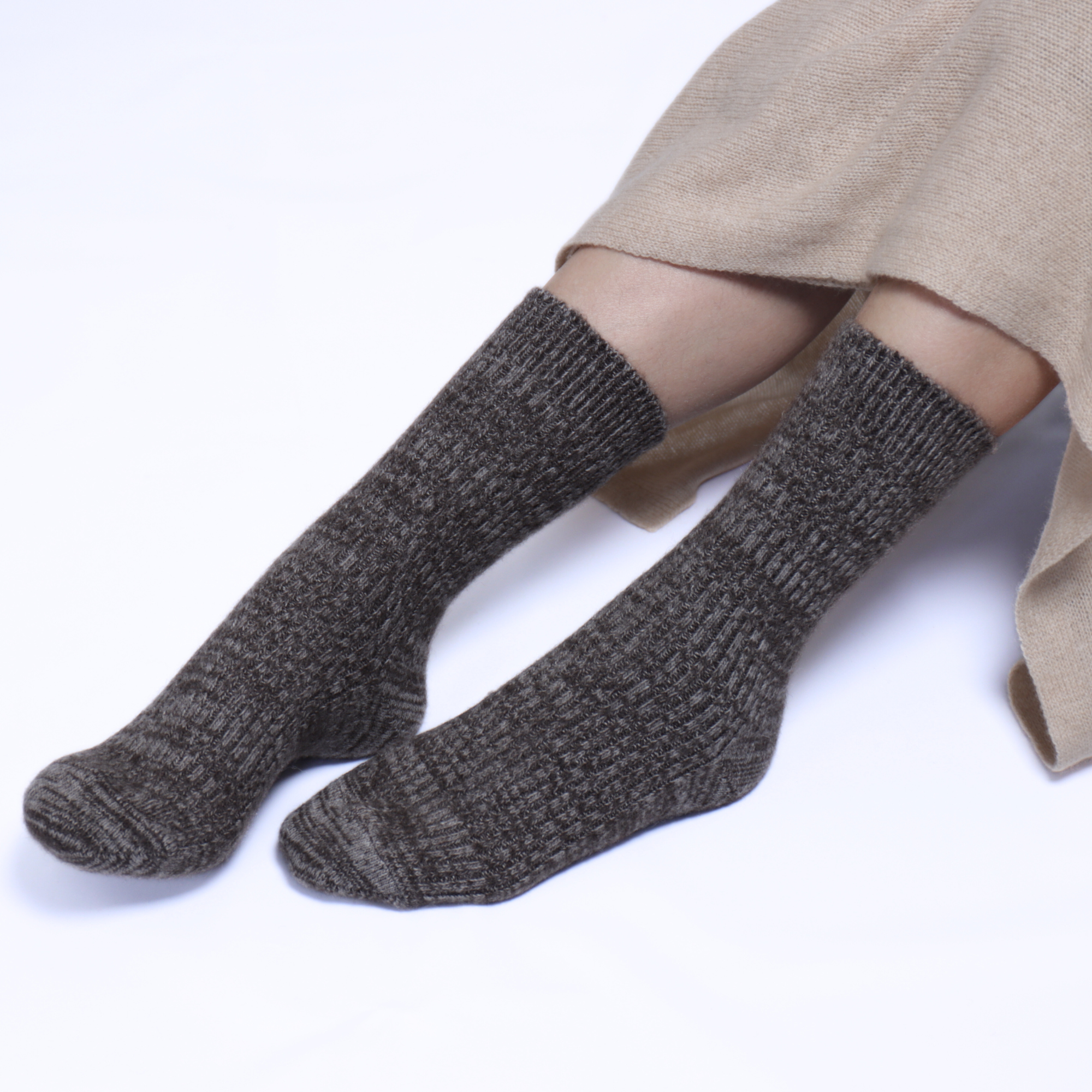 Natural Yak Wool Bed Socks 100% Mongolian Pure Yak Down Home Socks Winter Warm Lounge Socks