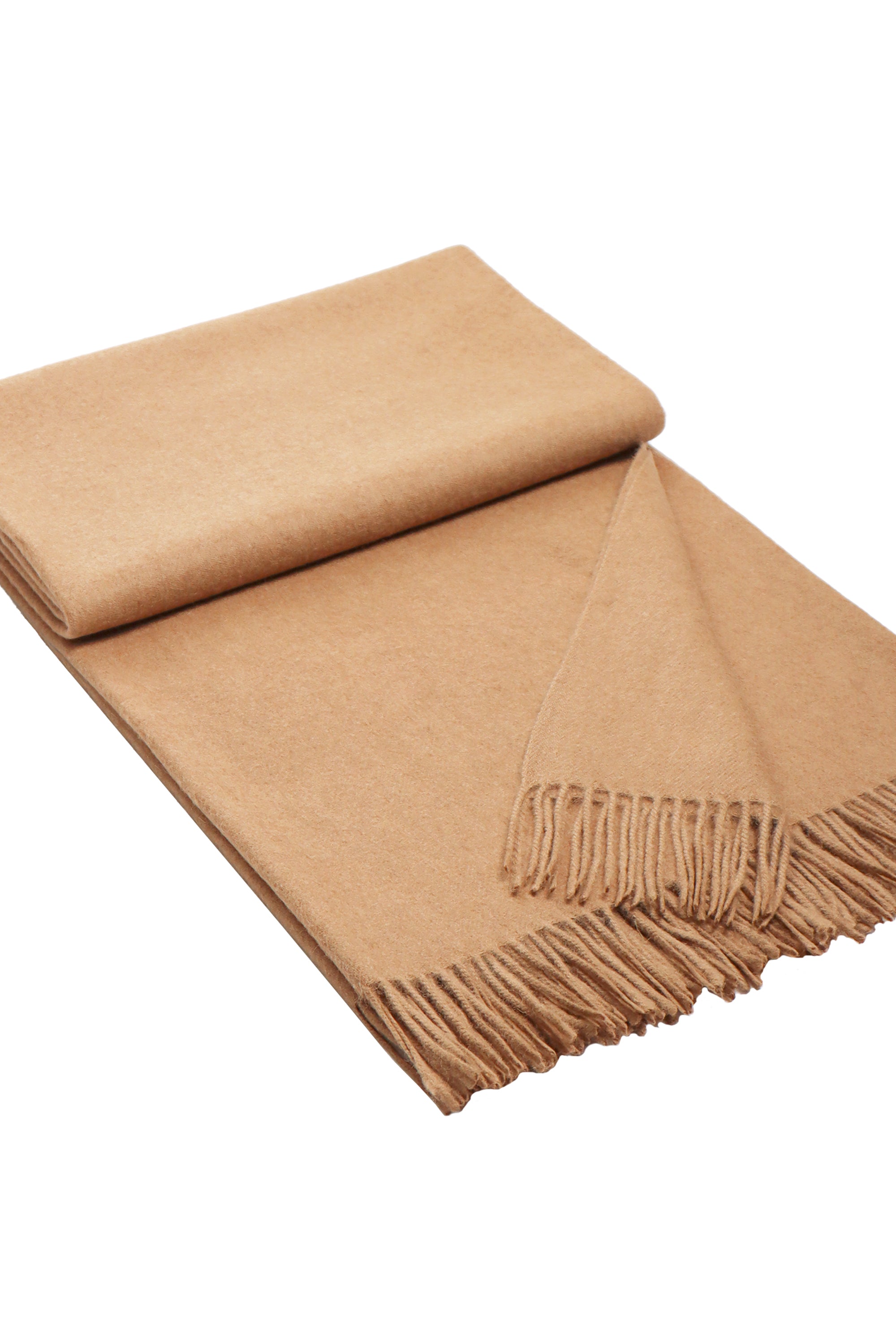 Cozy Camel Wool Throw Soft Luxurious Comfort