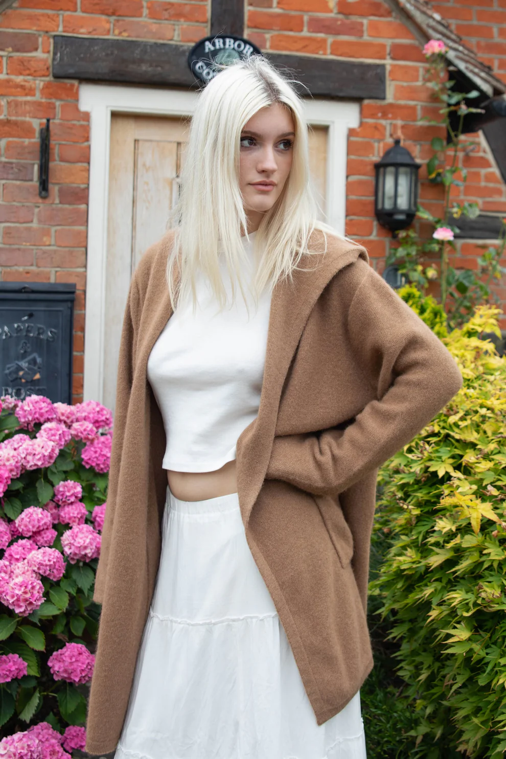 Cozy Camel Wool Long Cardigan Soft Ethical Knitwear