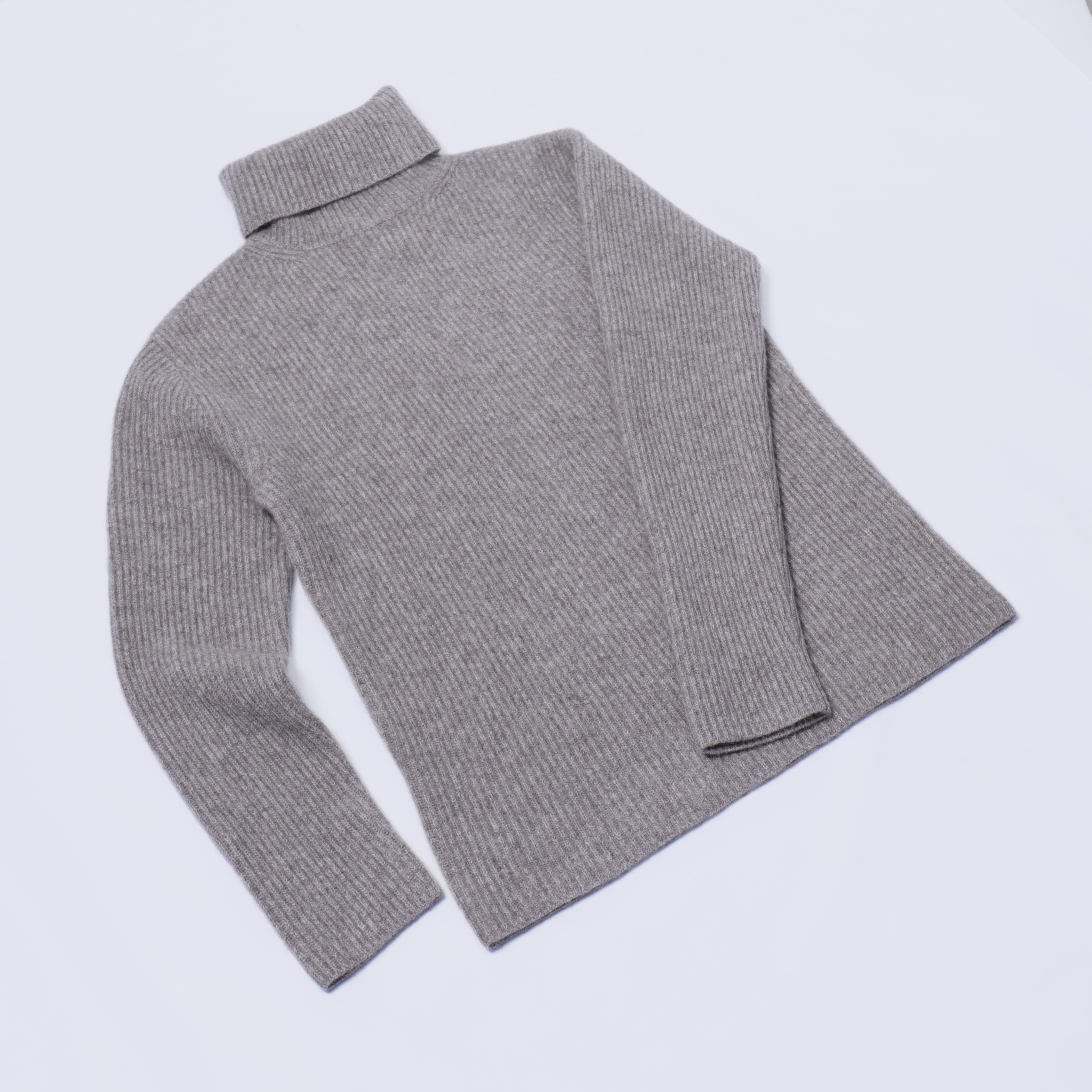 Natural 100% Yak Wool Mens High Neck Sweater Stylish Turtleneck