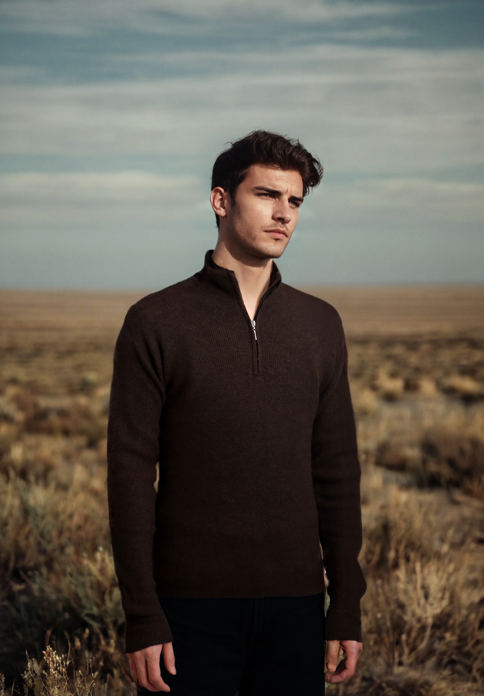 Men’s Yak Wool Half Zip High Neck Jumper Warm Breathable Timeless