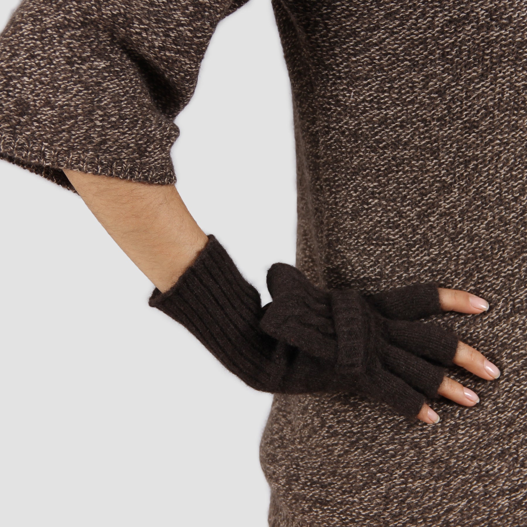 Convertible Mitten Mongolian Pure Yak Wool Flap Mittens 100% Yak Fingerless Gloves Winter Gloves